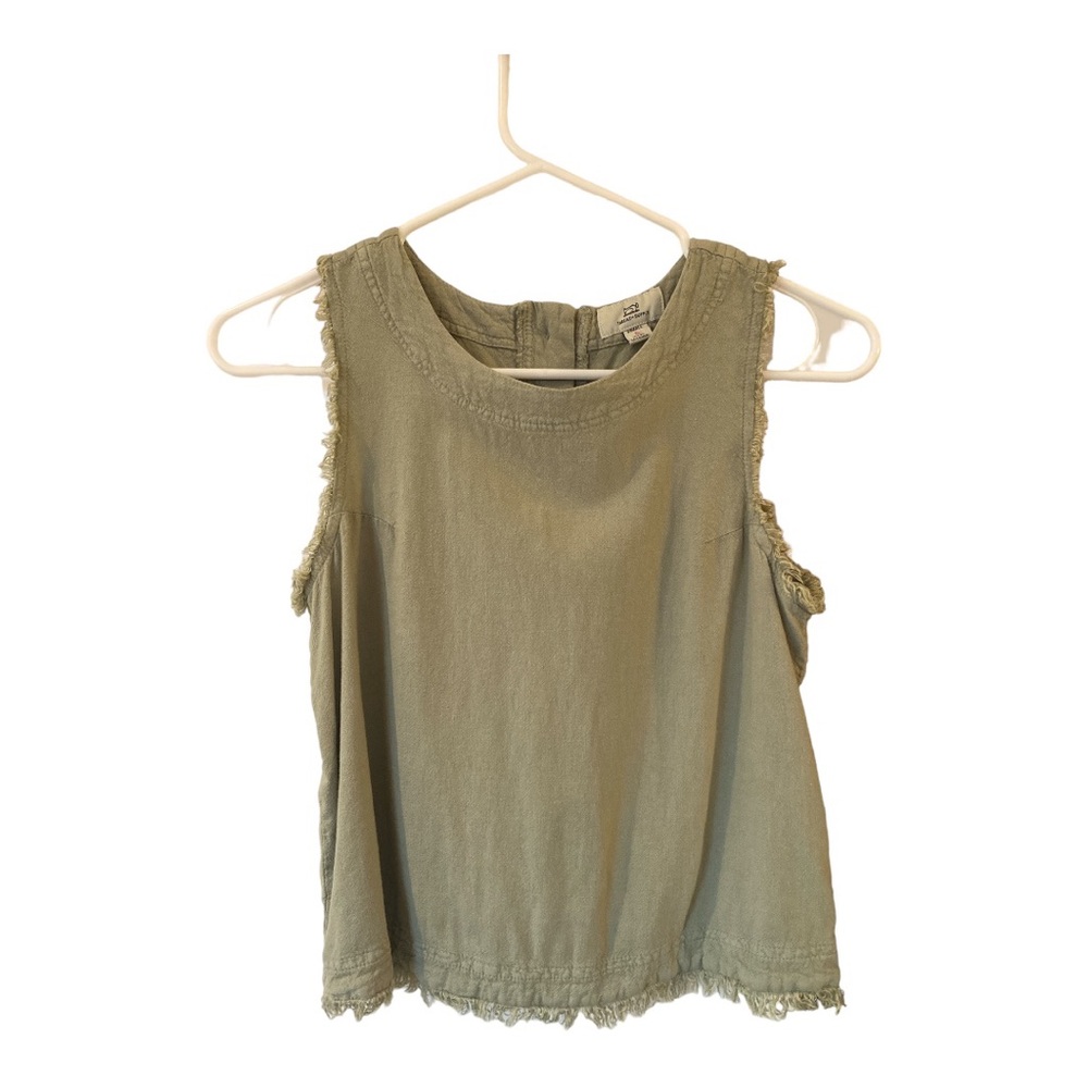 Thread + Supply sleeveless casual shirt with fringe and buttons in back size XS